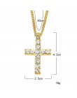 Hip-hopowy wisior z krzyżem w kolorze złotym naszyjnik religijny Iced Out Rhinestone Crucfix naszyjnik Jewely dla mężczyzn bezpł