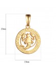 FJ 12 znak zodiaku żółty złoty kolor konstelacji Leo/skorpion/Aquarius wisiorek naszyjnik łańcuch wody fali