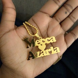 V przyciągaj amulet ze stali nierdzewnej indywidualny naszyjnik z imieniem mężczyzn biżuteria Punk Style złoty łańcuszek tablicz