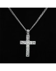 Hip-hopowy wisior z krzyżem w kolorze złotym naszyjnik religijny Iced Out Rhinestone Crucfix naszyjnik Jewely dla mężczyzn bezpł