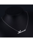 Nazwa własna naszyjnik ze stali nierdzewnej spersonalizowane kobiety naszyjniki Choker dostosowane biżuteria z pierwszą literą i