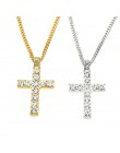 Hip-hopowy wisior z krzyżem w kolorze złotym naszyjnik religijny Iced Out Rhinestone Crucfix naszyjnik Jewely dla mężczyzn bezpł