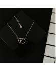 Anenjery 925 Sterling Silver Choker naszyjnik minimalistyczny łańcuszek do obojczyka kobiet trójkąt okrągły wisiorek odporność n