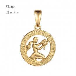 FJ 12 znak zodiaku żółty złoty kolor konstelacji Leo/skorpion/Aquarius wisiorek naszyjnik łańcuch wody fali