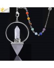 CSJA uzdrawianie reiki 7 czakra kamień naturalny wahadło do Dowsing sześciokątne pryzmat piramida biały różowy kryształ obsydian