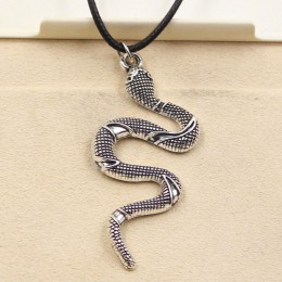 Nowe mody tybetański srebrny kolorowy wisiorek naszyjnik z wężem Choker urok czarny skórzany sznur cena fabryczna ręcznie robion