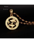 FJ 12 znak zodiaku żółty złoty kolor konstelacji Leo/skorpion/Aquarius wisiorek naszyjnik łańcuch wody fali