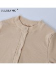 Julissa mo Sexy V Neck body z dzianiny damskie czarne guziki z długim rękawem pajacyki kombinezon damski 2018 Casual jednoczęści