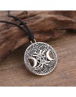 Dawapara potrójna bogini księżyca Wicca Pentagram magia nadprzyrodzone Amulet naszyjnik kobiety drzewo życia księżyc naszyjniki 