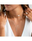 Tenande nowe mody serce naszyjniki z kryształem liść księżyc Choker naszyjniki wisiorki dla kobiet plaża styl komunikat biżuteri