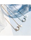 ANENJERY słodki 925 ze srebra wysokiej próby z cyrkonią księżyc gwiezdny frędzel naszyjniki dla kobiet choker collares urodziny 