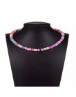 Donarsei 2019 New Fashion miękka ceramika Choker naszyjnik dla kobiet czeski regulowany kolorowa glina obroża naszyjnik biżuteri