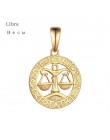 FJ 12 znak zodiaku żółty złoty kolor konstelacji Leo/skorpion/Aquarius wisiorek naszyjnik łańcuch wody fali