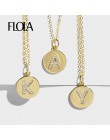 FLOLA Girls początkowy naszyjnik listowy złoty 26 liter długi amulet naszyjniki wisiorki CZ złoty biżuteria spersonalizowany nas
