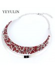 Luksusowy pełny Choker kryształowy naszyjnik przesadzone Maxi komunikat Choker Collar naszyjniki Bijoux biżuteria dla kobiet