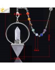 CSJA uzdrawianie reiki 7 czakra kamień naturalny wahadło do Dowsing sześciokątne pryzmat piramida biały różowy kryształ obsydian