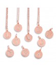 FLOLA Girls początkowy naszyjnik listowy złoty 26 liter długi amulet naszyjniki wisiorki CZ złoty biżuteria spersonalizowany nas