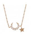 ANENJERY słodki 925 ze srebra wysokiej próby z cyrkonią księżyc gwiezdny frędzel naszyjniki dla kobiet choker collares urodziny 