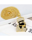Nowy prosty naszyjnik łańcuch Simpson Hip Hop Rock hurtownia naszyjnik i pandenty Bling kubański łańcuch mężczyzn złoty naszyjni