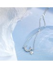 ANENJERY słodki 925 ze srebra wysokiej próby z cyrkonią księżyc gwiezdny frędzel naszyjniki dla kobiet choker collares urodziny 