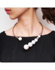 MANILAI Metal momenty imitacja perły Choker naszyjnik dla kobiet biżuteria punkowa duża efektowna kolia naszyjnik modne dodatki