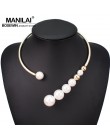 MANILAI Metal momenty imitacja perły Choker naszyjnik dla kobiet biżuteria punkowa duża efektowna kolia naszyjnik modne dodatki