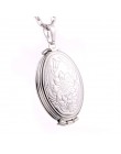 Moda ramka na zdjęcia pamięć wisiorek medalion naszyjnik Plata/złoty kolor romantyczny kwiat róży w stylu vintage biżuteria kobi