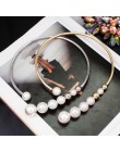 MANILAI Metal momenty imitacja perły Choker naszyjnik dla kobiet biżuteria punkowa duża efektowna kolia naszyjnik modne dodatki