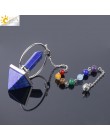 CSJA uzdrawianie reiki 7 czakra kamień naturalny wahadło do Dowsing sześciokątne pryzmat piramida biały różowy kryształ obsydian