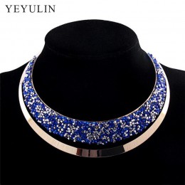 Luksusowy pełny Choker kryształowy naszyjnik przesadzone Maxi komunikat Choker Collar naszyjniki Bijoux biżuteria dla kobiet