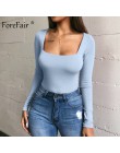 Forefair Sexy Bodycon Body z długim rękawem kwadratowy dekolt płaszcza otwarte krocza podstawowe białe czarne czerwone kombinezo