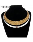 Luksusowy pełny Choker kryształowy naszyjnik przesadzone Maxi komunikat Choker Collar naszyjniki Bijoux biżuteria dla kobiet