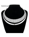 Luksusowy pełny Choker kryształowy naszyjnik przesadzone Maxi komunikat Choker Collar naszyjniki Bijoux biżuteria dla kobiet