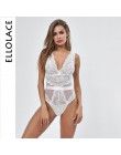 Ellolace lato koronkowe Body kobiety kwiatowy haft głębokie V Neck Sexy Body Dot Patchwork kombinezon kombinezony 2019 Femlae Bo