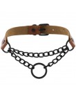 KMVEXO Sexy czarny łańcuch naszyjniki dla kobiet mężczyzn Gothic Punk komunikat Choker naszyjnik Cosplay Anime ulica harajuku bi