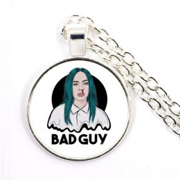 Popularne młoda piosenkarka Billie Eilish naszyjnik obraz muzyka hip-hop 25mm wisiorek ze szklanym kaboszonem biżuteria dla fanó