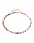 Donarsei 2019 New Fashion miękka ceramika Choker naszyjnik dla kobiet czeski regulowany kolorowa glina obroża naszyjnik biżuteri