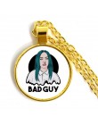 Popularne młoda piosenkarka Billie Eilish naszyjnik obraz muzyka hip-hop 25mm wisiorek ze szklanym kaboszonem biżuteria dla fanó