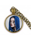 Popularne młoda piosenkarka Billie Eilish naszyjnik obraz muzyka hip-hop 25mm wisiorek ze szklanym kaboszonem biżuteria dla fanó