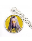 Popularne młoda piosenkarka Billie Eilish naszyjnik obraz muzyka hip-hop 25mm wisiorek ze szklanym kaboszonem biżuteria dla fanó