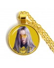 Popularne młoda piosenkarka Billie Eilish naszyjnik obraz muzyka hip-hop 25mm wisiorek ze szklanym kaboszonem biżuteria dla fanó