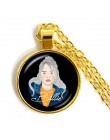 Popularne młoda piosenkarka Billie Eilish naszyjnik obraz muzyka hip-hop 25mm wisiorek ze szklanym kaboszonem biżuteria dla fanó
