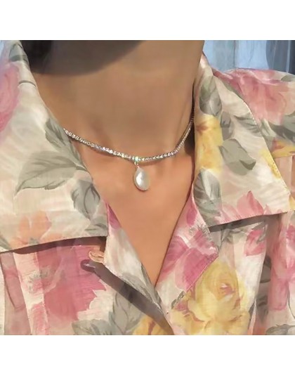 2020 moda Choker naszyjnik kobiety artystyczny kryształ barokowy naszyjniki z pereł i wisiorki Wedding Party biżuteria Handmade