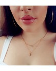 LUXUKISSKIDS Hot CZ Double Choker naszyjnik stal nierdzewna 316L stalowy łańcuch wisiorki zestaw naszyjników dla kobiet mężczyzn