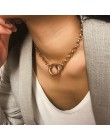 IngeSight. Z moda złoty kolor podwójne okrągłe koło Lasso Choker naszyjnik Choker komunikat naszyjnik obojczyka dla kobiet biżut