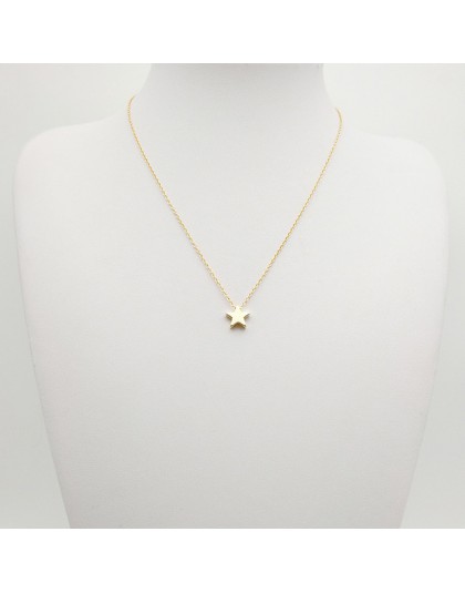 Prosta moda gwiazda Choker naszyjnik dla kobiet eleganckie urocze damskie złoty łańcuszek wisiorek naszyjniki romantyczny Valent