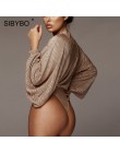 Sibybo głęboki dekolt w serek Patchwork Sexy body kobiety moda z długim rękawem luźne damskie pajacyki wiosna body na co dzień k