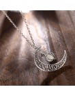 2019 księżyc świecące naszyjnik Gem Charm biżuteria posrebrzane kobiety 4 kolory kamień naszyjnik z koralików Hollow lśniący nas
