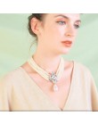 Moda kobiety biżuteria wielowarstwowe koraliki łańcuch romantyczny Choker naszyjnik imitacja perły naszyjnik kryształ klasyczne 