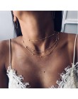 3 sztuk/zestaw Vintage koraliki łańcuch wielowarstwowy wisiorek naszyjnik Boho naszyjniki kobiety złoty kołnierz collier biżuter